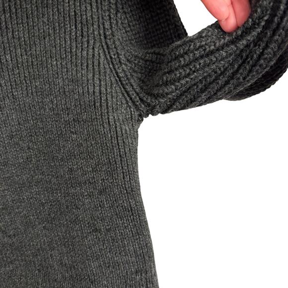 Leif Nelson Gray Streetwear Knit Shawl Drawstring Neck Fitted Sweater Sz Small - Picture 7 of 11